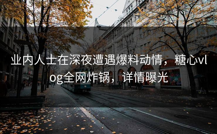 业内人士在深夜遭遇爆料动情,糖心vlog全网炸锅,详情曝光 业内人士在深夜遭遇爆料动情,糖心vlog全网炸锅,详情曝光