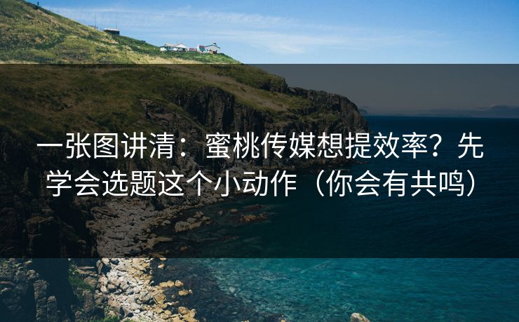 一张图讲清：蜜桃传媒想提效率？先学会选题这个小动作（你会有共鸣）