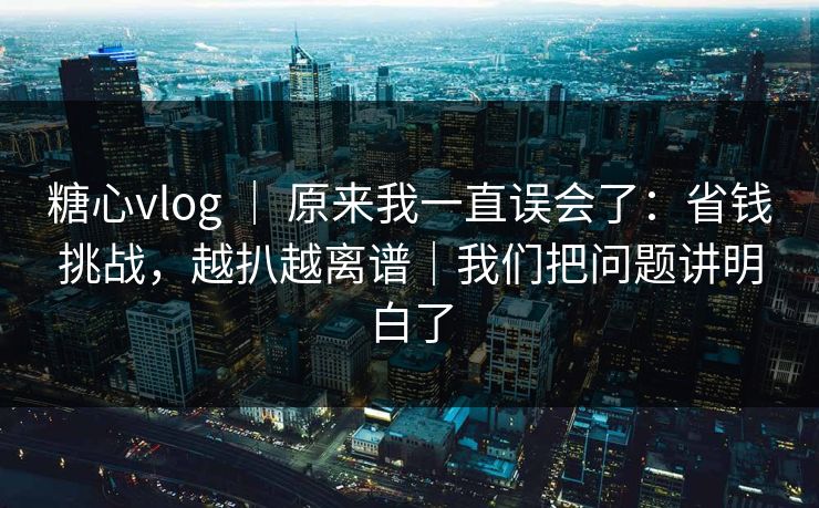 糖心vlog ｜ 原来我一直误会了：省钱挑战，越扒越离谱｜我们把问题讲明白了